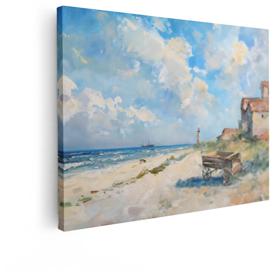 Artaza Canvas Schilderij Zeegezicht - 40x30 cm - Wanddecoratie Strand - Muurdecoratie Zeilschip - Decoratie Natuur - Kamer Accessoires Artaza Canvas Schilderij Zeegezicht - 40x30 cm - Wanddecoratie Strand - Muurdecoratie Zeilschip - Decoratie Natuur - Kamer Accessoires afbeelding 1