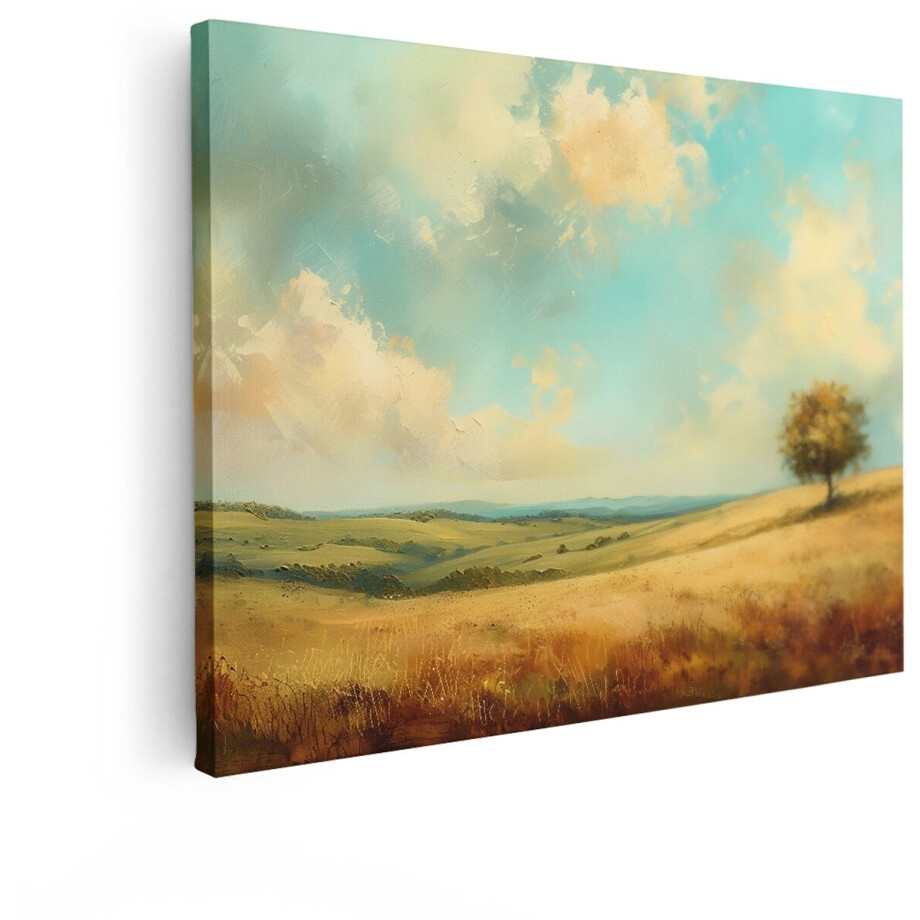 Artaza Canvas Schilderij Landschap - 80x60 cm - Wanddecoratie Natuur - Muurdecoratie Boom - Schilderijen Op Canvas Woonkamer Artaza Canvas Schilderij Landschap - 80x60 cm - Wanddecoratie Natuur - Muurdecoratie Boom - Schilderijen Op Canvas Woonkamer afbeelding 1