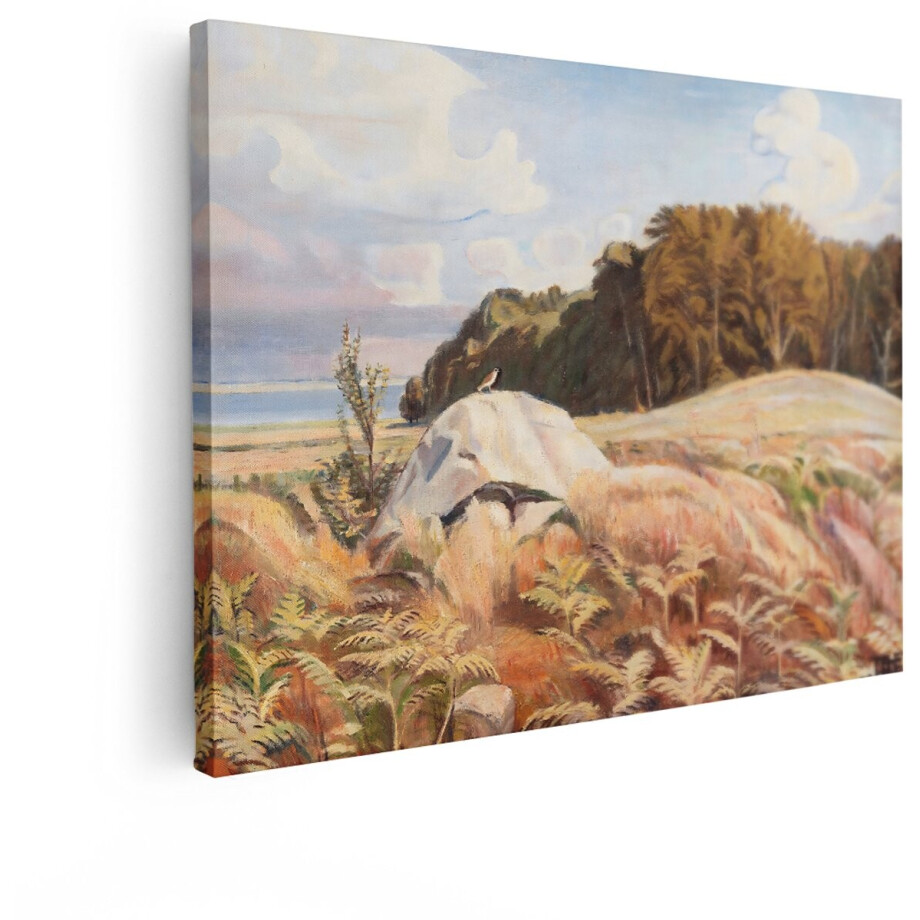 Artaza Canvas Schilderij Landschap - 120x90 cm - Wanddecoratie Natuur - Muurdecoratie Vogel Op Rots - Schilderijen Bos En Zee Artaza Canvas Schilderij Landschap - 120x90 cm - Wanddecoratie Natuur - Muurdecoratie Vogel Op Rots - Schilderijen Bos En Zee afbeelding 1