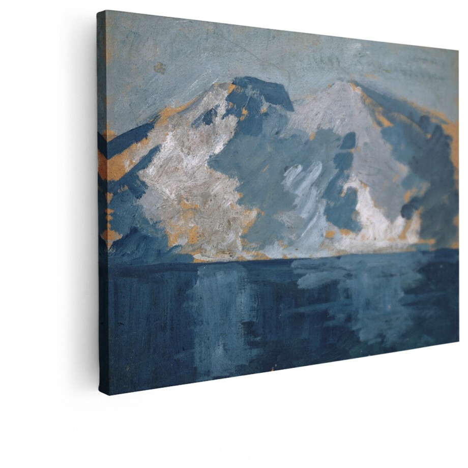 Artaza Canvas Schilderij Berglandschap - 80x60 cm - Wanddecoratie Natuur - Muurdecoratie Landschap - Schilderijen Op Canvas Blauw Artaza Canvas Schilderij Berglandschap - 80x60 cm - Wanddecoratie Natuur - Muurdecoratie Landschap - Schilderijen Op Canvas Blauw afbeelding 1