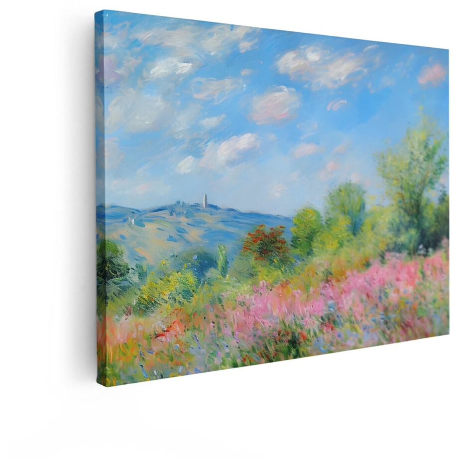 Artaza Canvas Schilderij Landschap - 40x30 cm - Wanddecoratie Bloemen - Muurdecoratie Natuur - Decoratie Heuvels Monet - Kamer Accessoires Artaza Canvas Schilderij Landschap - 40x30 cm - Wanddecoratie Bloemen - Muurdecoratie Natuur - Decoratie Heuvels Monet - Kamer Accessoires afbeelding 1