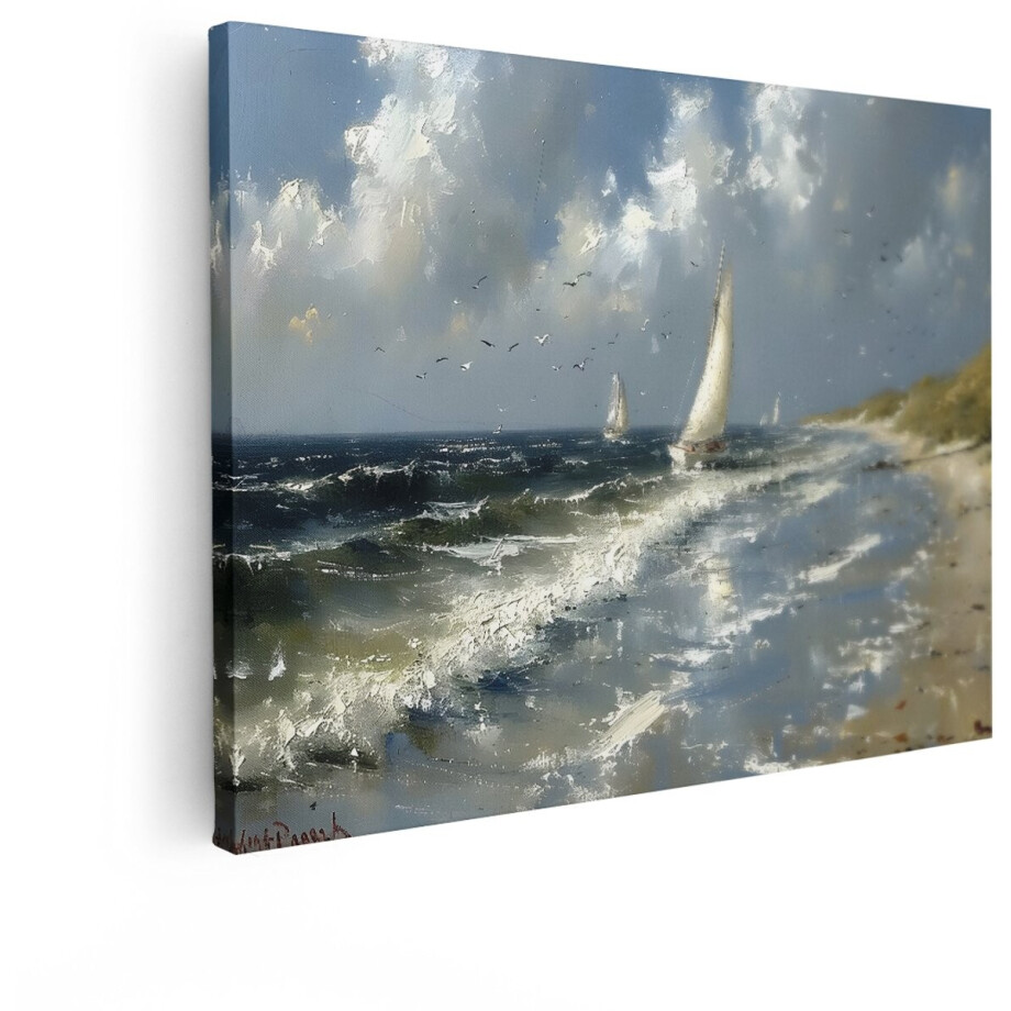 Artaza Canvas Schilderij Zeilboten - 80x60 cm - Wanddecoratie Zee - Muurdecoratie Strand - Decoratie Landschap - Schilderijen Op Canvas Artaza Canvas Schilderij Zeilboten - 80x60 cm - Wanddecoratie Zee - Muurdecoratie Strand - Decoratie Landschap - Schilderijen Op Canvas afbeelding 1