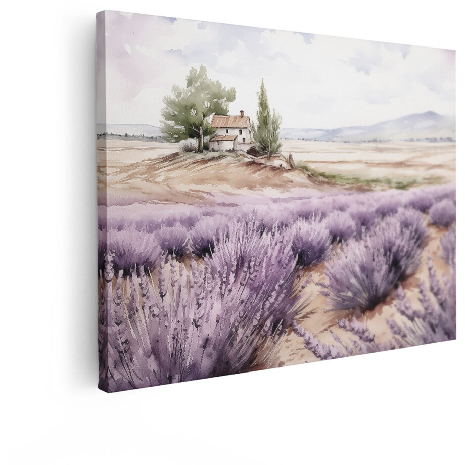 Artaza Canvas Schilderij Lavendelveld Provence - 80x60 cm - Wanddecoratie Landschap - Muurdecoratie Frankrijk - Decoratie Natuur - Paars Artaza Canvas Schilderij Lavendelveld Provence - 80x60 cm - Wanddecoratie Landschap - Muurdecoratie Frankrijk - Decoratie Natuur - Paars afbeelding 1
