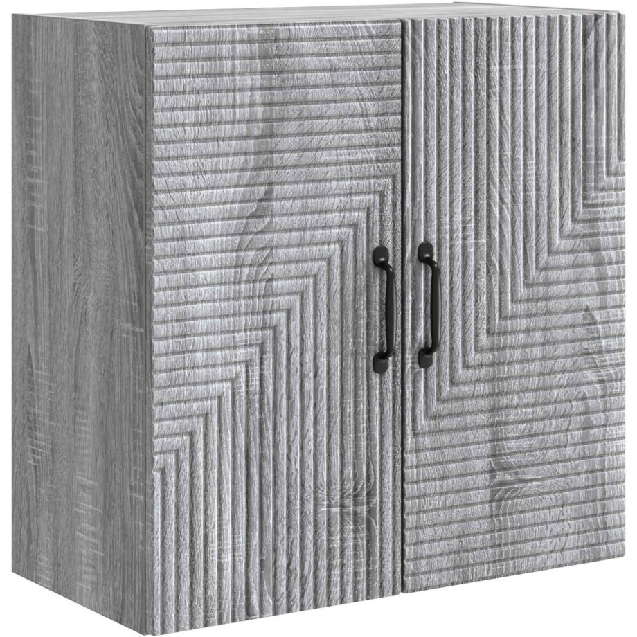 vidaXL - Wandkast - Grijs - Sonoma - 59 - x - 31 - x - 60 - cm - Bewerkt - hout afbeelding 1