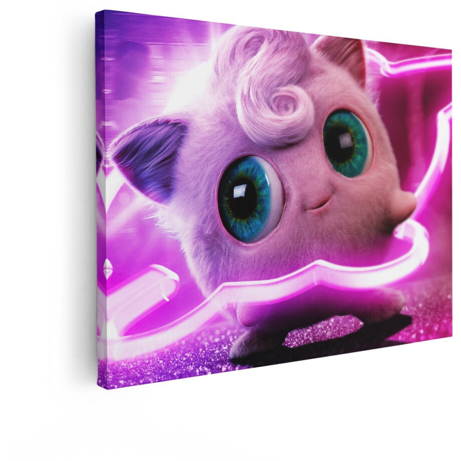Artaza Canvas Schilderij Jigglypuff - 80x60 cm - Wanddecoratie Pokemon - Muurdecoratie Kinderkamer - Decoratie Neon Roze Artaza Canvas Schilderij Jigglypuff - 80x60 cm - Wanddecoratie Pokemon - Muurdecoratie Kinderkamer - Decoratie Neon Roze afbeelding 1