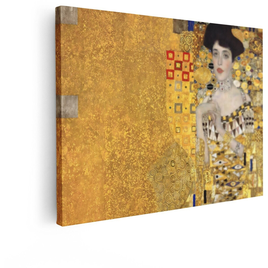 Artaza Canvas Schilderij Portret van Adele Bloch-Bauer I - een Iconisch Schilderij van Gustav Klimt - 80x60 cm - Wanddecoratie Woonkamer - Schilderijen - Muurdecoratie afbeelding 1