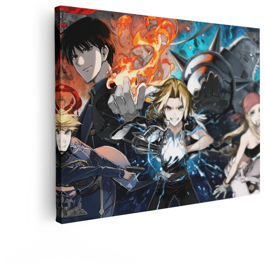 Artaza Canvas Schilderij Fullmetal Alchemist - 40x30 cm - Wanddecoratie Anime Serie - Muurdecoratie Jongenskamer - Kamer Accessoires Artaza Canvas Schilderij Fullmetal Alchemist - 40x30 cm - Wanddecoratie Anime Serie - Muurdecoratie Jongenskamer - Kamer Accessoires afbeelding 1