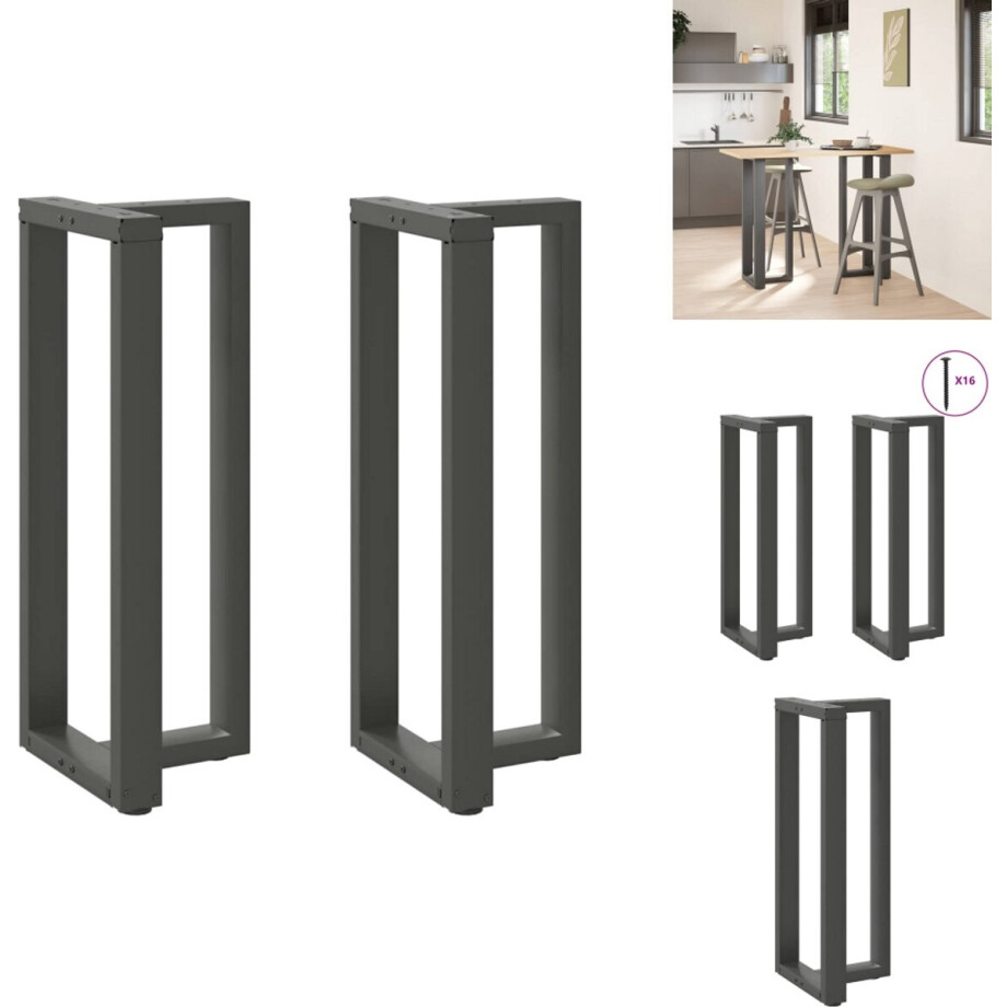 vidaXL Bartafelpoot - Bartafelpoten - Ontbijtbarpoot - Werkbladpoot - Bartafelpoten 2 st T-vormig 40x35x(100-101) cm staal antraciet vidaXL Bartafelpoot - Bartafelpoten - Ontbijtbarpoot - Werkbladpoot - Bartafelpoten 2 st T-vormig 40x35x(100-101) cm staal antraciet afbeelding 1