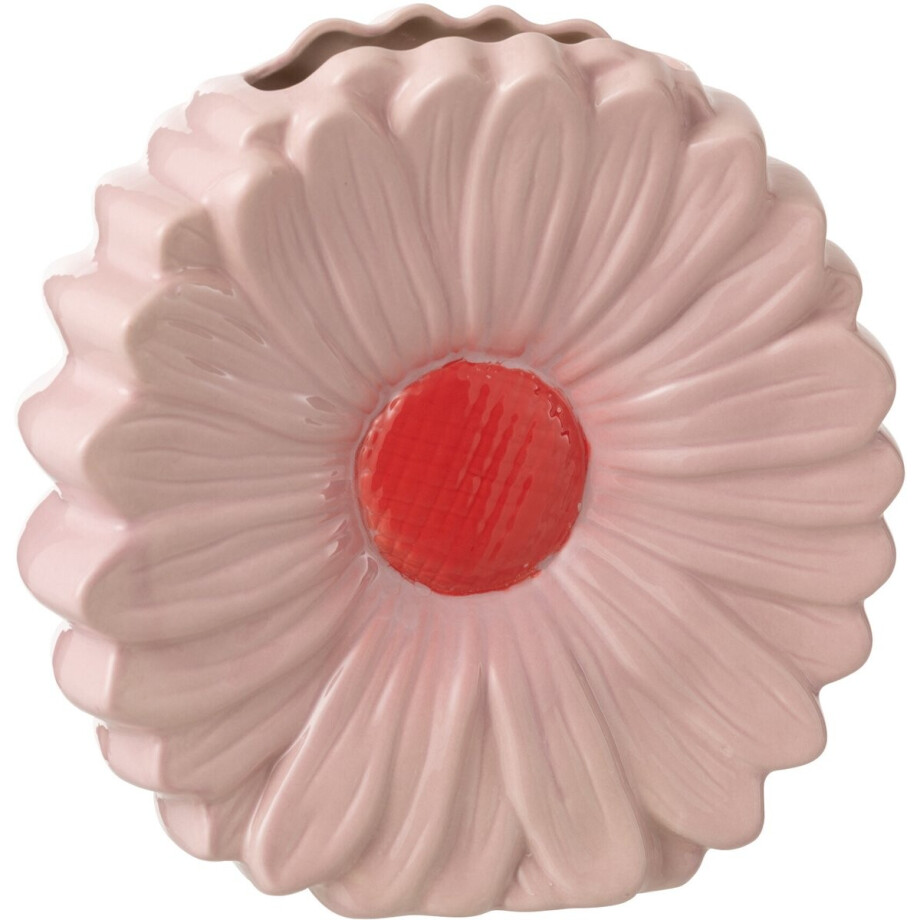 J-Line vaas Bloem - porselein - roze J-Line vaas Bloem - porselein - roze afbeelding 1