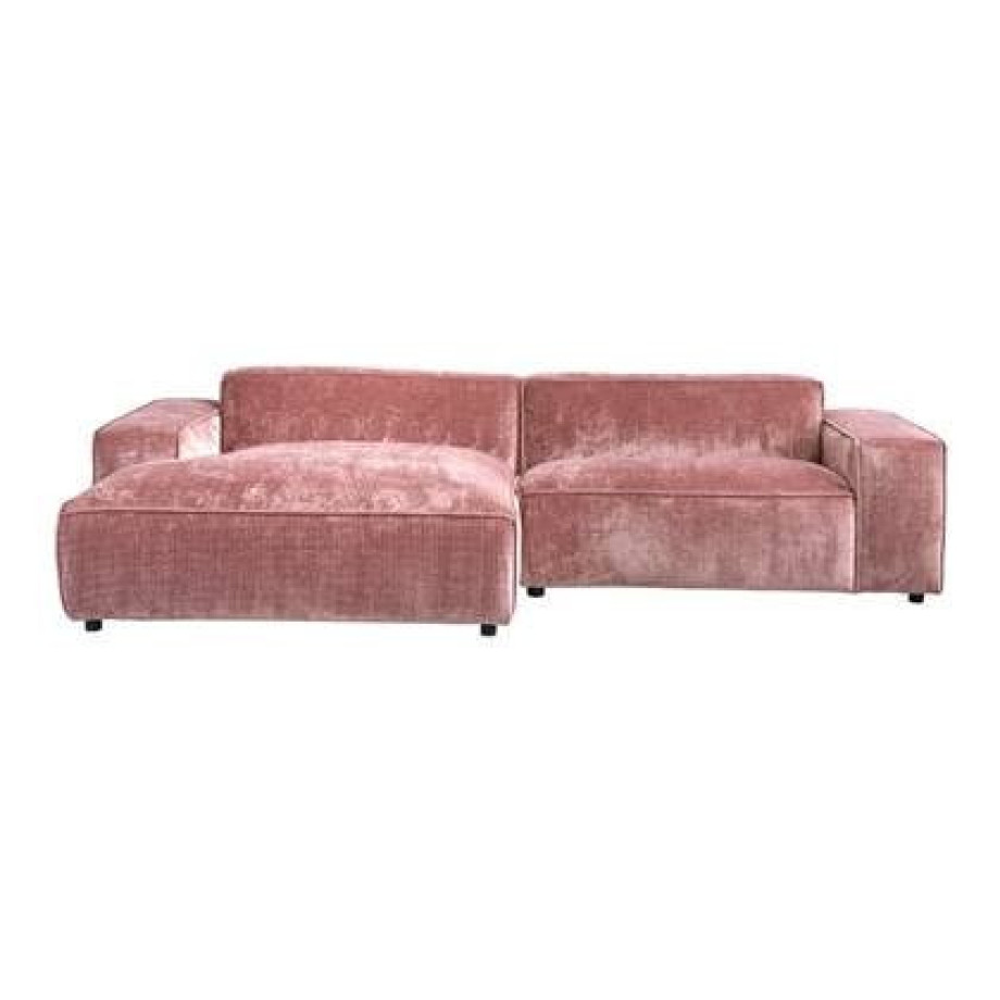 by fonQ Chunky Chaise Longue Links - Oud Roze - Rib afbeelding 1