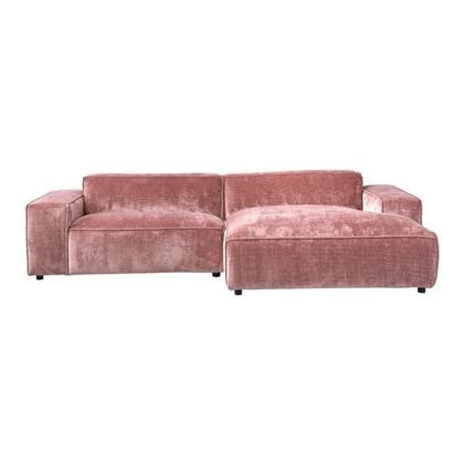 by fonQ Chunky Chaise Longue Rechts - Oud Roze - Rib afbeelding 1