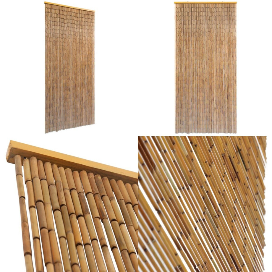 vidaXL Deurgordijn 90x200 cm bamboe - Deurgordijn - Deurgordijnen - Bamboe Insectengordijn - Bamboe Insectengordijnen afbeelding 1