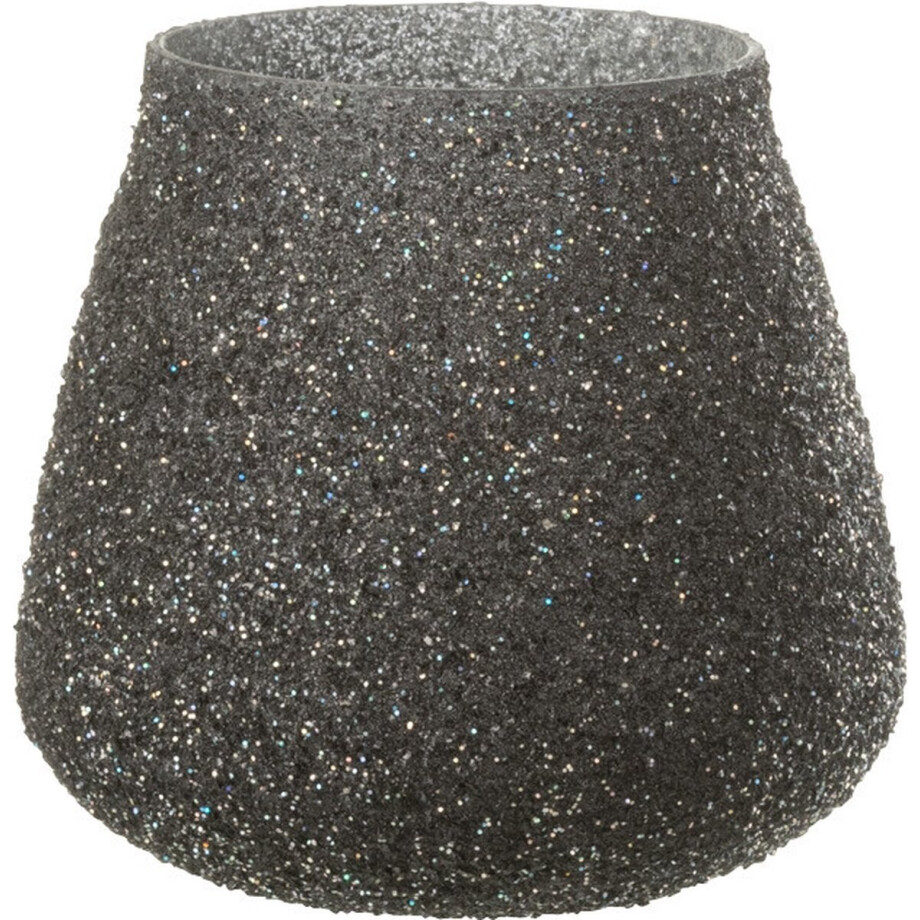 J-Line windlicht Glitter - glas - paars - small - 2 stuks J-Line windlicht Glitter - glas - paars - small - 2 stuks afbeelding 1