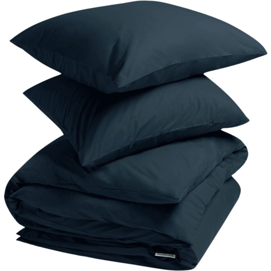 Yumeko dekbedovertrek percal katoen marineblauw 200x220 + 2/60x70 - Bio, eco & fairtrade Yumeko dekbedovertrek percal katoen marineblauw 200x220 + 2/60x70 - Bio, eco & fairtrade afbeelding 1