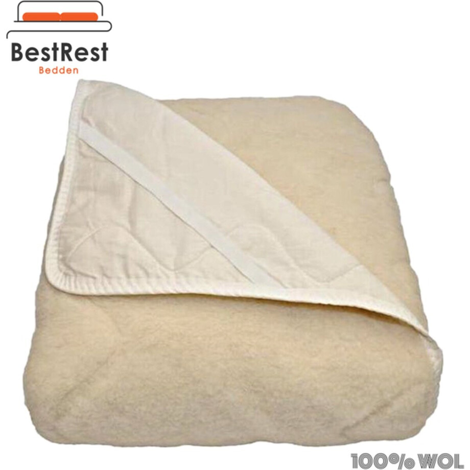100% Wollen Onderdeken Texels Comfort – 80x210 Wollen Onderdeken – Wollen Topdek afbeelding 1