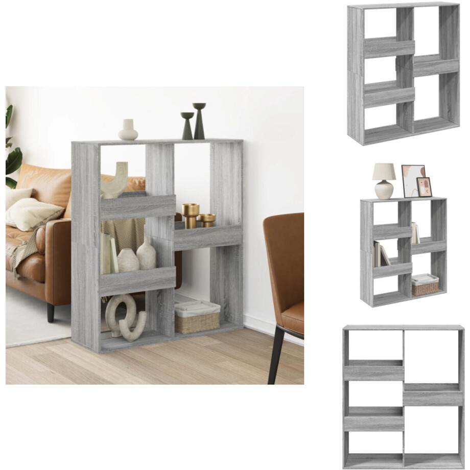 vidaXL Kamerscherm - Kamerschermen - Privacy Scherm - Privacyscherm - kamerscherm 100x33x115 cm bewerkt hout grijs sonoma eikenkleur afbeelding 1