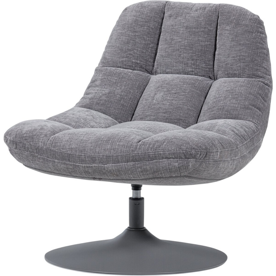 WOOOD Elvi Draaifauteuil - Chenille Structuur - Lichtgrijs - 81x73x84 WOOOD Elvi Draaifauteuil - Chenille Structuur - Lichtgrijs - 81x73x84 afbeelding 1