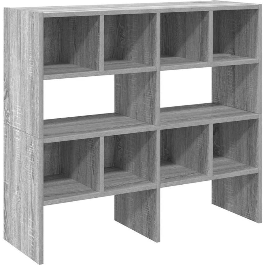 vidaXL - Schoenenrekken - 2 - st - stapelbaar - 89,5x30x40 - cm - grijs - sonoma - eiken vidaXL - Schoenenrekken - 2 - st - stapelbaar - 89,5x30x40 - cm - grijs - sonoma - eiken afbeelding 1