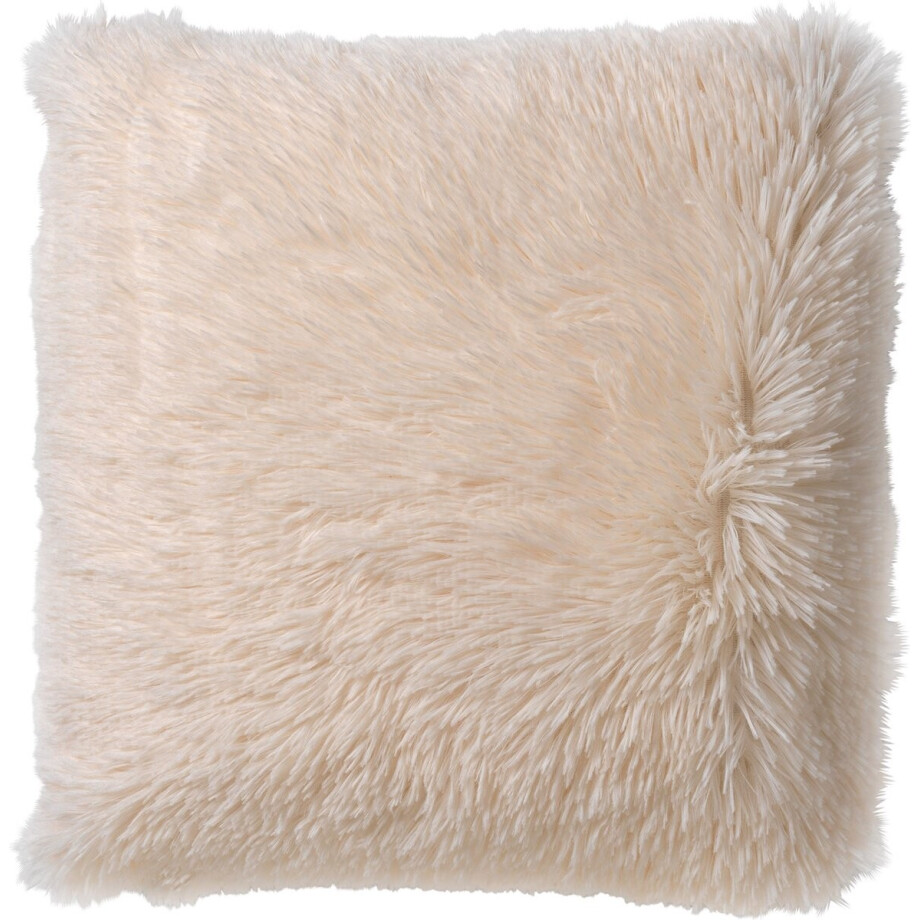 Dutch Decor FLUFFY - sierkussen 60x60 cm - superzacht - XL kussen - Snow White - wit - Inclusief binnenkussen - Luxe kussens voor woonkamer & bank afbeelding 1