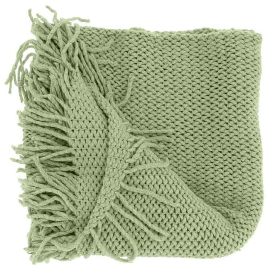 Unique Living - Plaid Kos Tea Green - 127x152cm Unique Living - Plaid Kos Tea Green - 127x152cm afbeelding 1