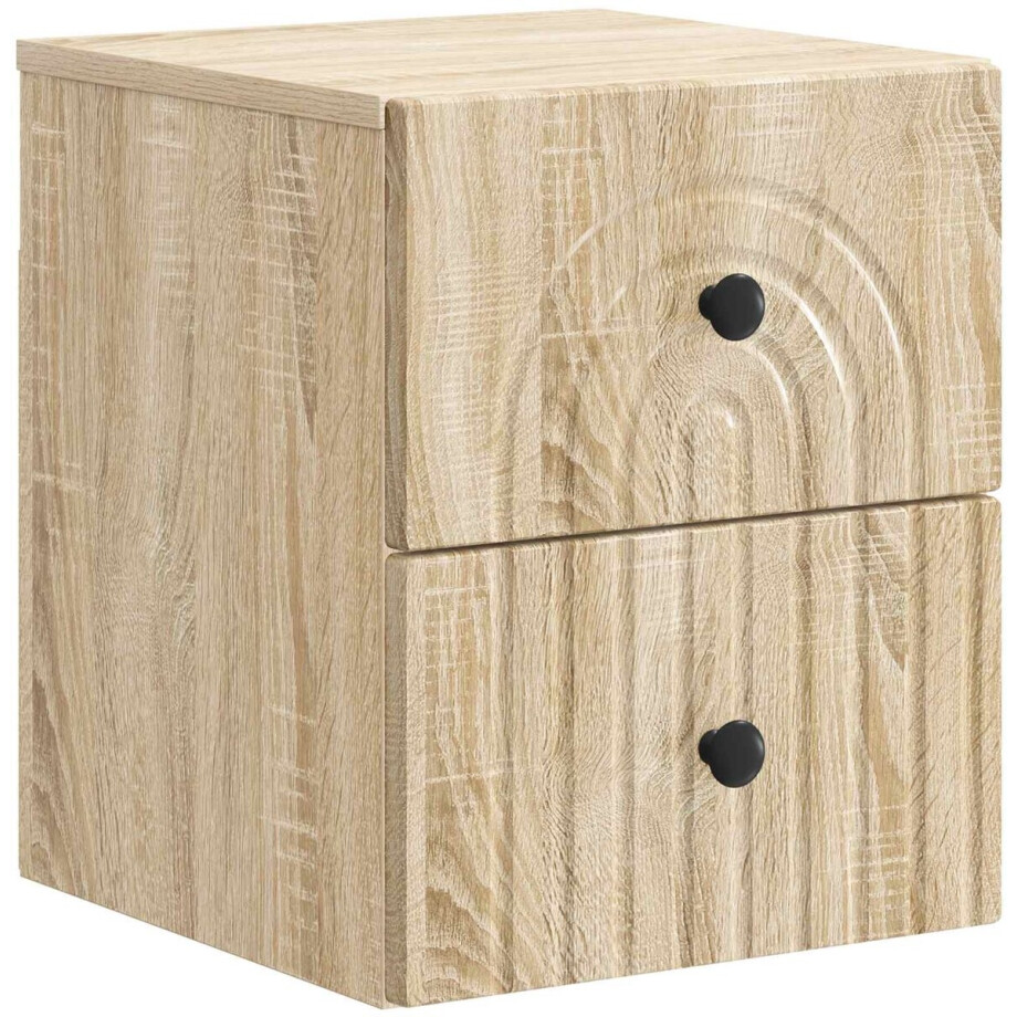 vidaXL - Muurbevestigde - Nachttafel - Sonoma - Eiken - 33 - x - 34,5 - x - 40 - cm vidaXL - Muurbevestigde - Nachttafel - Sonoma - Eiken - 33 - x - 34,5 - x - 40 - cm afbeelding 1