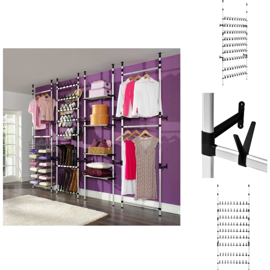 vidaXL Schoenenrek - Schoenenrekken - Telescopisch Schoenenrek - Telescopische Schoenenrekken - Schoenenrek met stangen telescopisch aluminium vidaXL Schoenenrek - Schoenenrekken - Telescopisch Schoenenrek - Telescopische Schoenenrekken - Schoenenrek met stangen telescopisch aluminium afbeelding 1