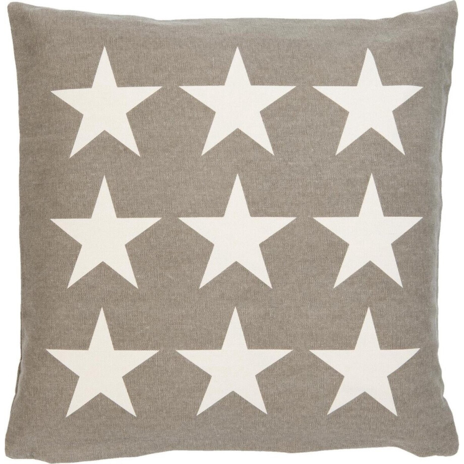 Sierkussenhoes - 100% Katoen - kussenhoes - Sterren - Stars - 50 x 50 cm - Donkergrijs afbeelding 1