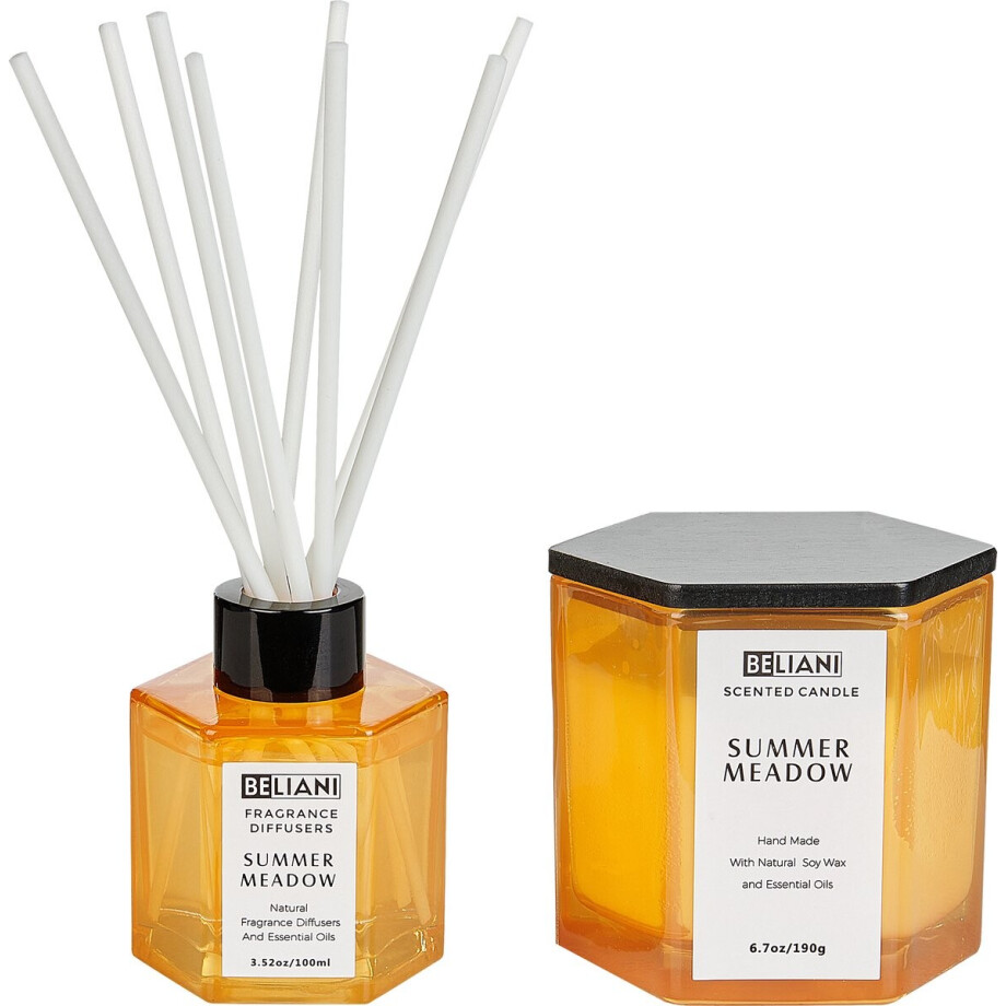 BELIANI CLASSY TINT - Geurkaars en geurstokjes - Zomerweide - Soja wax BELIANI CLASSY TINT - Geurkaars en geurstokjes - Zomerweide - Soja wax afbeelding 1