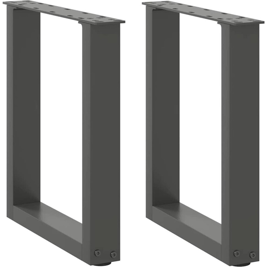 vidaXL - Salontafelpoten - 2 - st - U-vormig - 28x(42-43) - cm - staal - antraciet afbeelding 1
