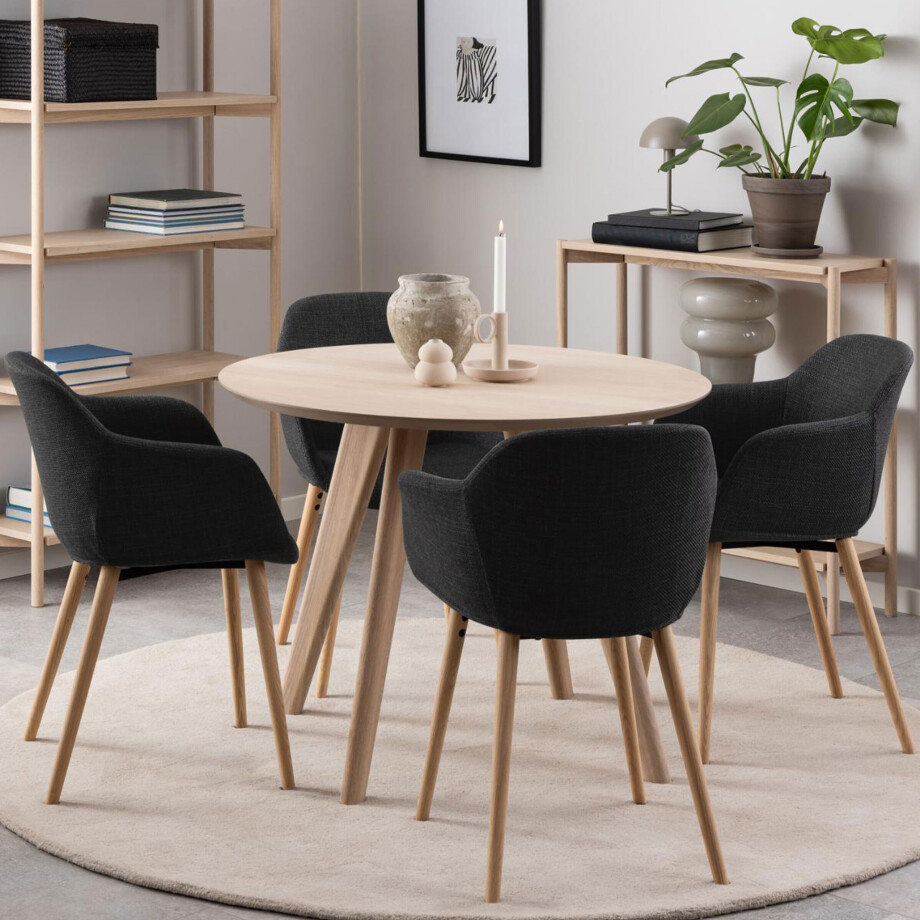 Bendt Ronde Eettafel 'Kimya' Eiken, 100cm afbeelding 1