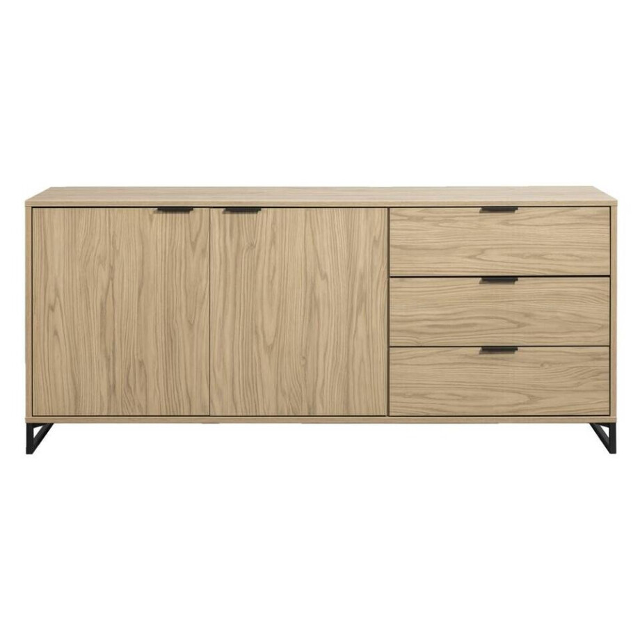 Leen Bakker - Dressoir Lucca - Eikenkleur - 82x185x48 Cm - MDF - Beige#Bruin afbeelding 1