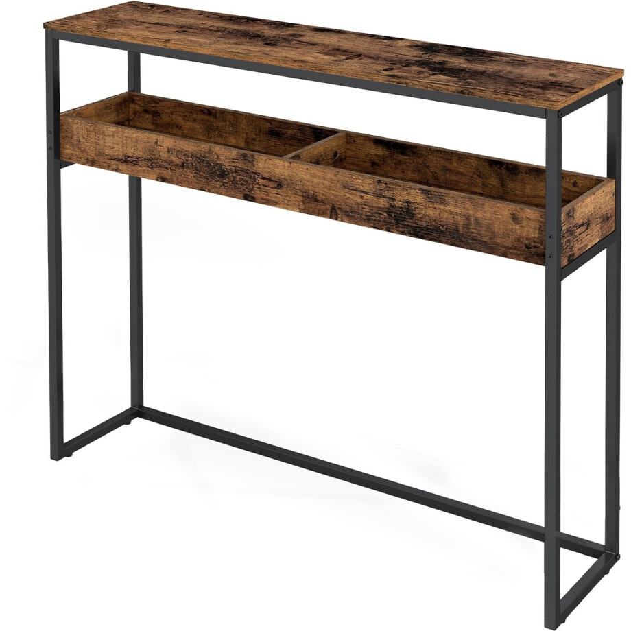VASAGLE LNT091K01 - Bijzettafel voor Hal en Woonkamer - 2 Vakken - Multifunctioneel Design afbeelding 1