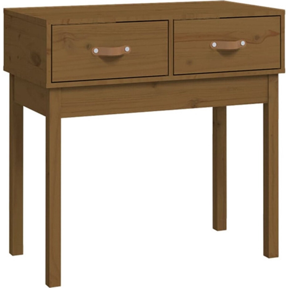 vidaXL - Wandtafel - 76,5x40x75 - cm - massief - grenenhout - honingbruin afbeelding 1
