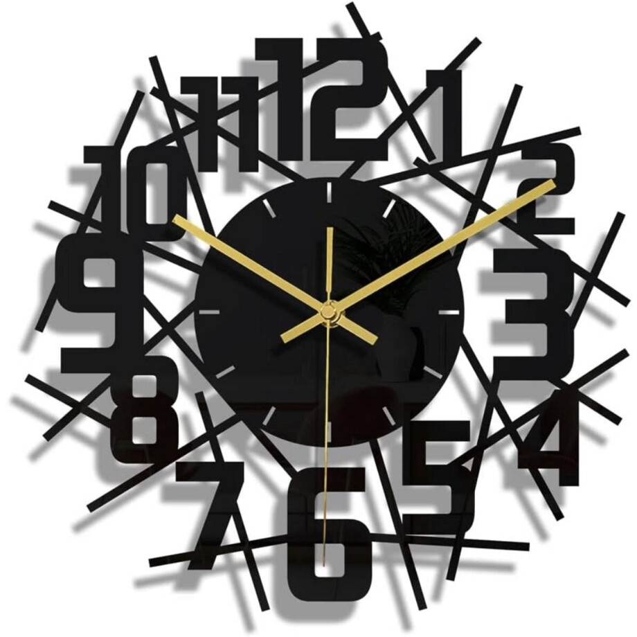 ApexArte® Klok - Wandklok Modern - Klokken - Industrieel - Zwart afbeelding 1