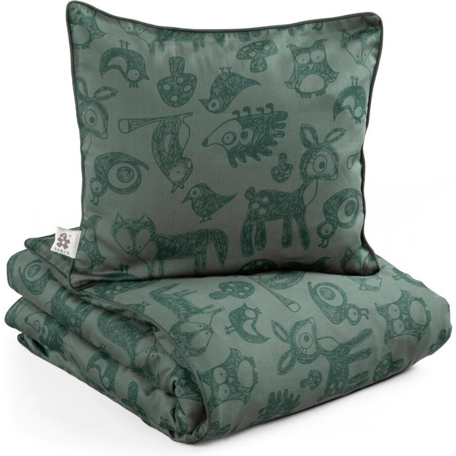 Sebra - Dekbedovertrek set Junior - Forest (100 x140 cm) - Dekbedovertrekken - Bottle Green afbeelding 1