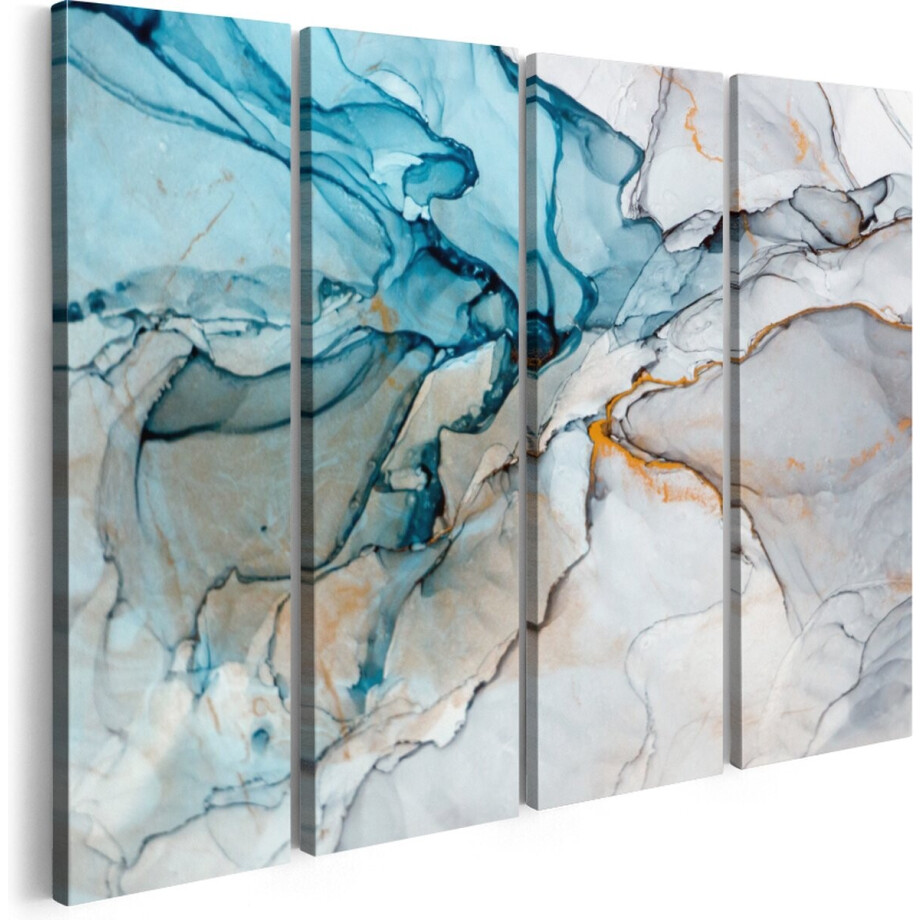 Artaza Canvas Schilderij Vierluik Abstracte Kunst - Blauwe Grijze Marmer - 120x90 - Foto Op Canvas - Canvas Print Artaza Canvas Schilderij Vierluik Abstracte Kunst - Blauwe Grijze Marmer - 120x90 - Foto Op Canvas - Canvas Print afbeelding 1