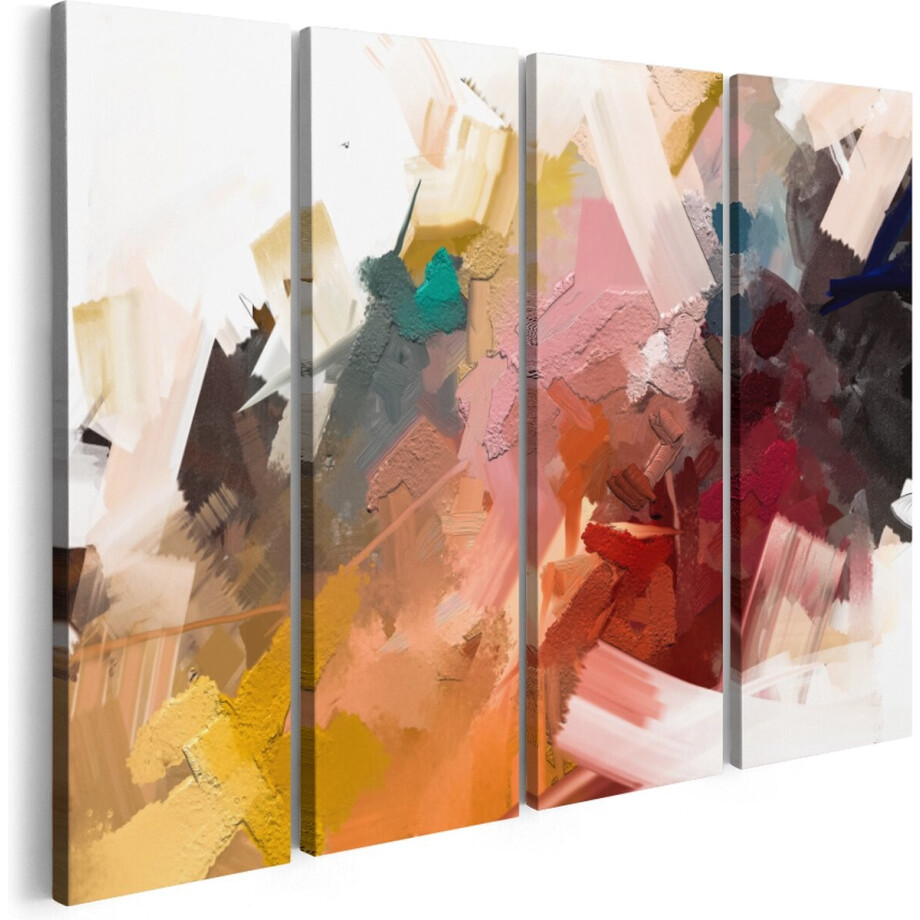 Artaza Canvas Schilderij Vierluik Abstracte Kunst - Kleurrijke Olieverf - 120x90 - Foto Op Canvas - Canvas Print afbeelding 1