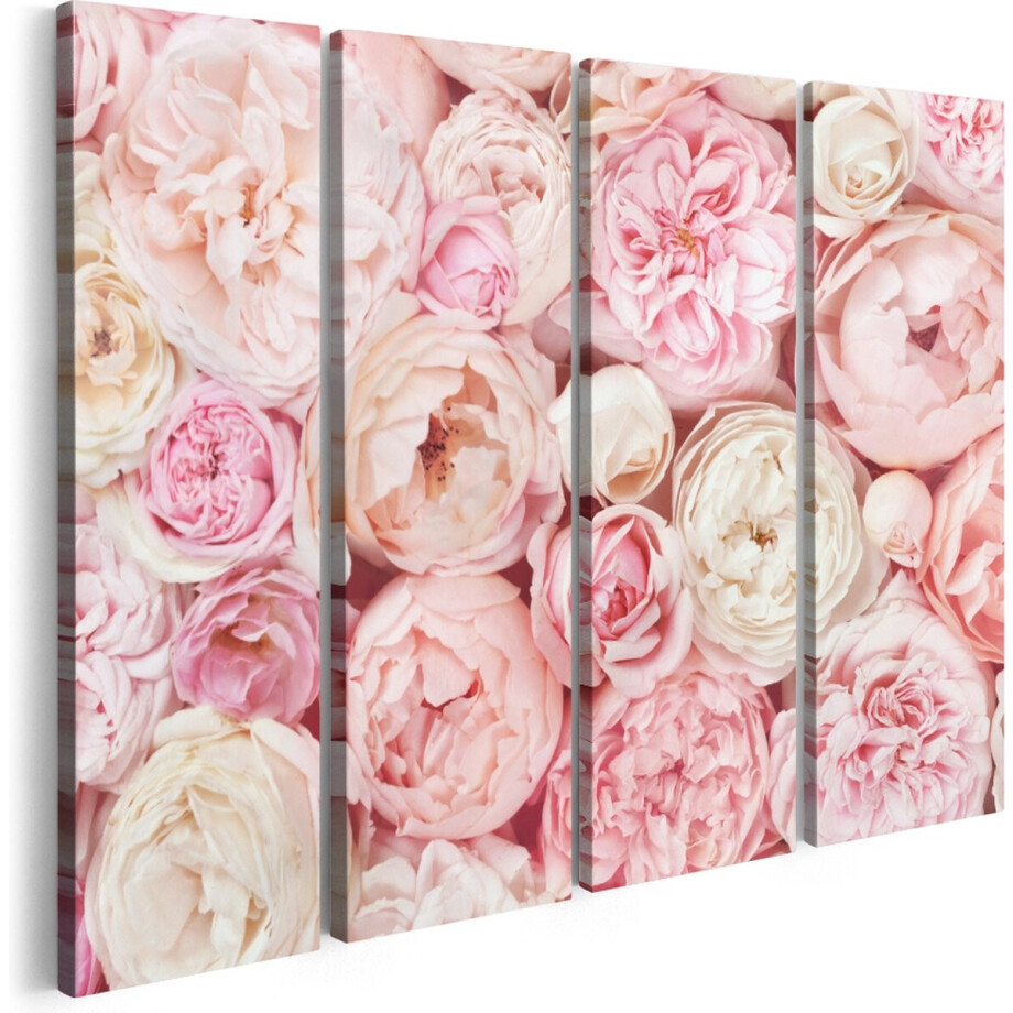 Artaza Canvas Schilderij Vierluik Witte Roze Rozen Boeket - Bloemen - 160x120 cm - Groot - Wanddecoratie Woonkamer - Schilderijen - Muurdecoratie Artaza Canvas Schilderij Vierluik Witte Roze Rozen Boeket - Bloemen - 160x120 cm - Groot - Wanddecoratie Woonkamer - Schilderijen - Muurdecoratie afbeelding 1