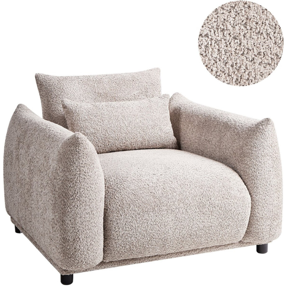 JAMSA - Fauteuil - Taupe - Bouclé JAMSA - Fauteuil - Taupe - Bouclé afbeelding 1