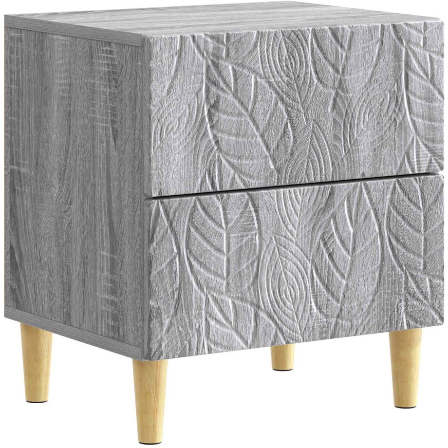 vidaXL - Nachtkastje - Grijs - Sonoma - 43 - x - 34,5 - x - 48 - cm - Bewerkt - hout afbeelding 1