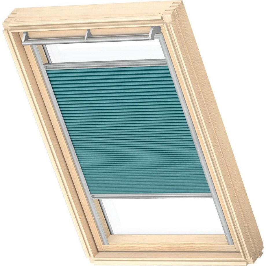 VELUX Origineel Verduisterend Plisségordijn (FHC), Zilveren Kozijn, PK06, Petrol afbeelding 1