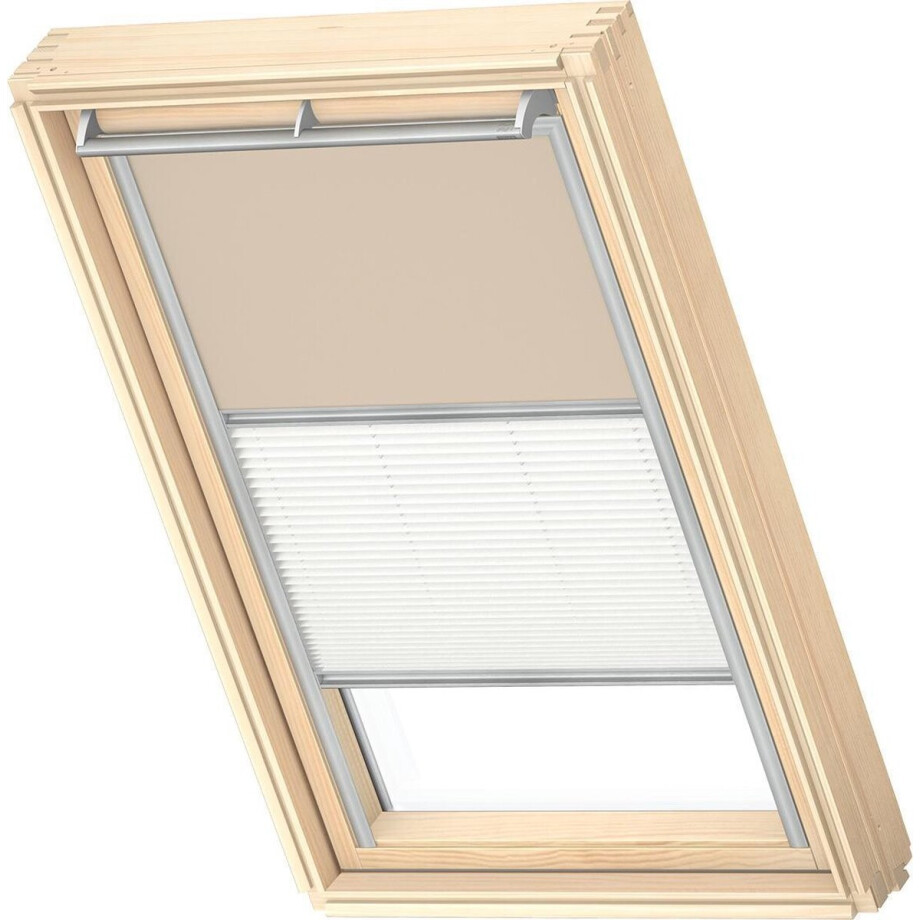 VELUX Origineel Verduisterend Rolgordijn Plus Plissé (DFD), Zilveren Kozijn, CK04, Beige afbeelding 1