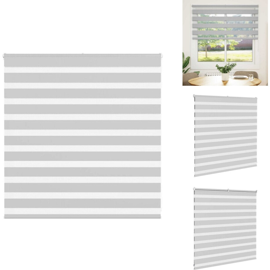 vidaXL Zebra Jaloezie - Zebra Jaloezieën - Zebra Rolgordijn - Dubbel Rolgordijn - Zebra rolgordijn 150x100 cm stofbreedte 145,9 cm lichtgrijs vidaXL Zebra Jaloezie - Zebra Jaloezieën - Zebra Rolgordijn - Dubbel Rolgordijn - Zebra rolgordijn 150x100 cm stofbreedte 145,9 cm lichtgrijs afbeelding 1