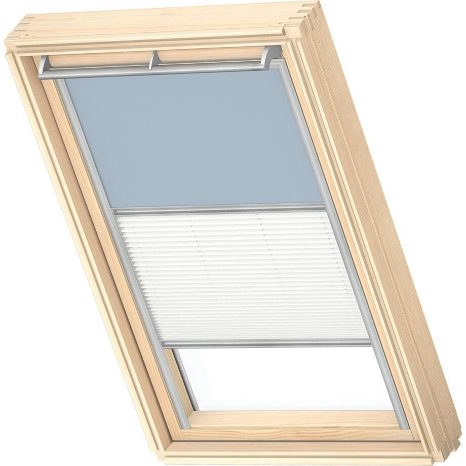 VELUX Origineel Verduisterend Rolgordijn Plus Plissé (DFD), Zilveren Kozijn, C02, Light Blue VELUX Origineel Verduisterend Rolgordijn Plus Plissé (DFD), Zilveren Kozijn, C02, Light Blue afbeelding 1