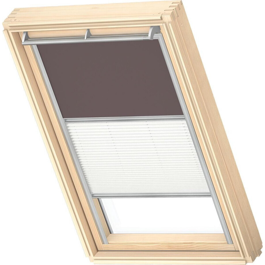 VELUX Origineel Verduisterend Rolgordijn Plus Plissé (DFD), Zilveren Kozijn, U04, 804, 7, Taupe afbeelding 1