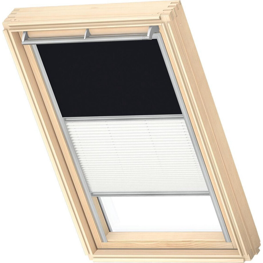 VELUX Origineel Verduisterend Rolgordijn Plus Plissé (DFD), Zilveren Kozijn, P10, 410, 3, Zwart afbeelding 1