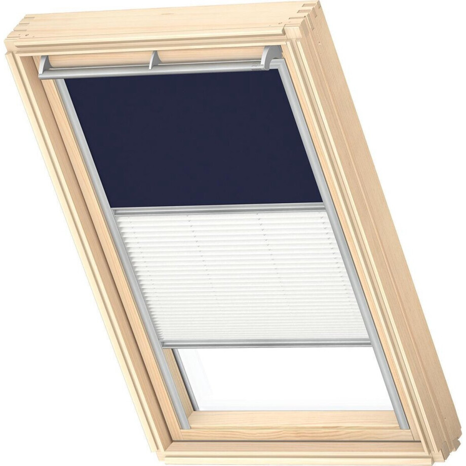 VELUX Origineel Verduisterend Rolgordijn Plus Plissé (DFD), Zilveren Kozijn, PK04, Donkerblauw afbeelding 1