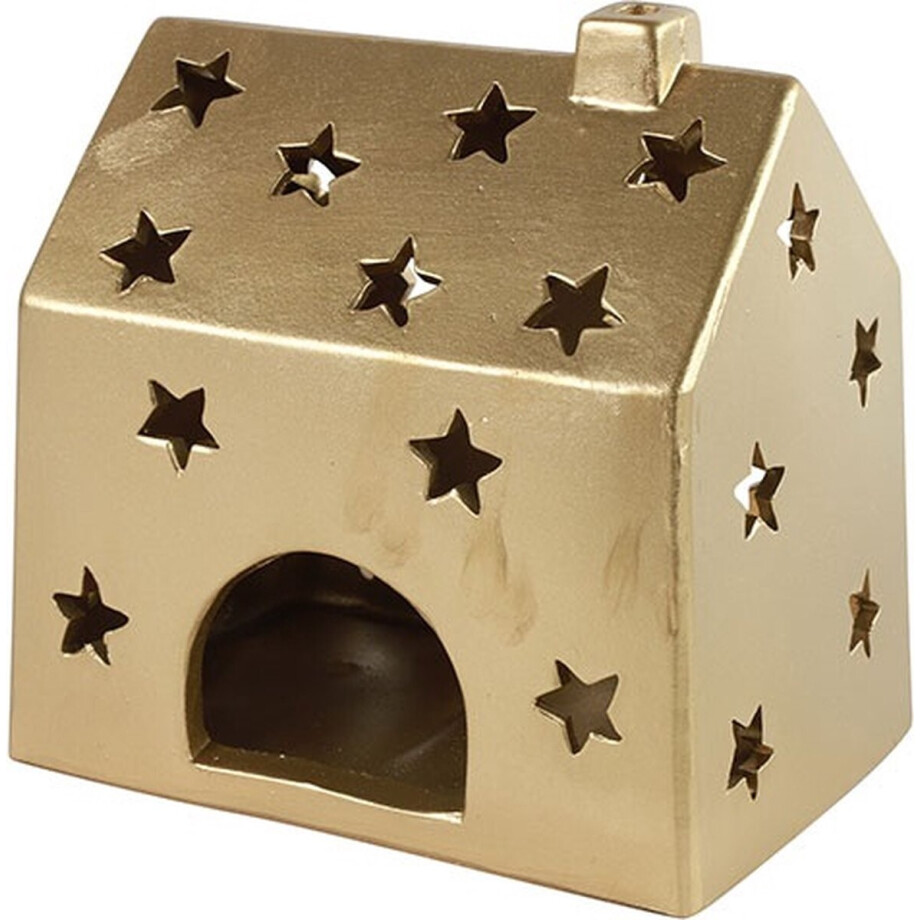 Theelichth huis Jule L goud afbeelding 1