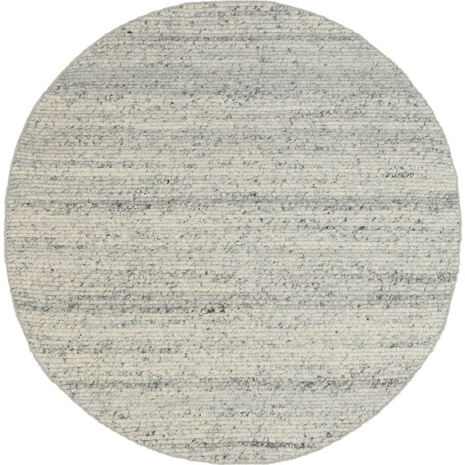 MOMO Rugs Sten Grey Rond Vloerkleed - 200 rond - Rond - Laagpolig,Rond,Structuur Tapijt - Industrieel - Grijs, Wit, Zwart afbeelding 1