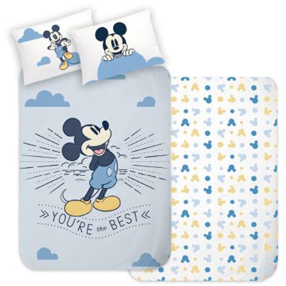 Mickey Mouse Peuterdekbedovertrek blauw - 100 x 135 cm - Katoen Mickey Mouse Peuterdekbedovertrek blauw - 100 x 135 cm - Katoen afbeelding 1